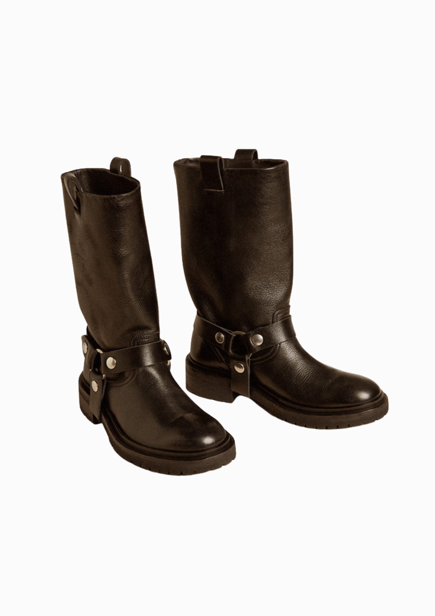 Kurt Shiny Leather Boot With Strap | Black - 图片 2