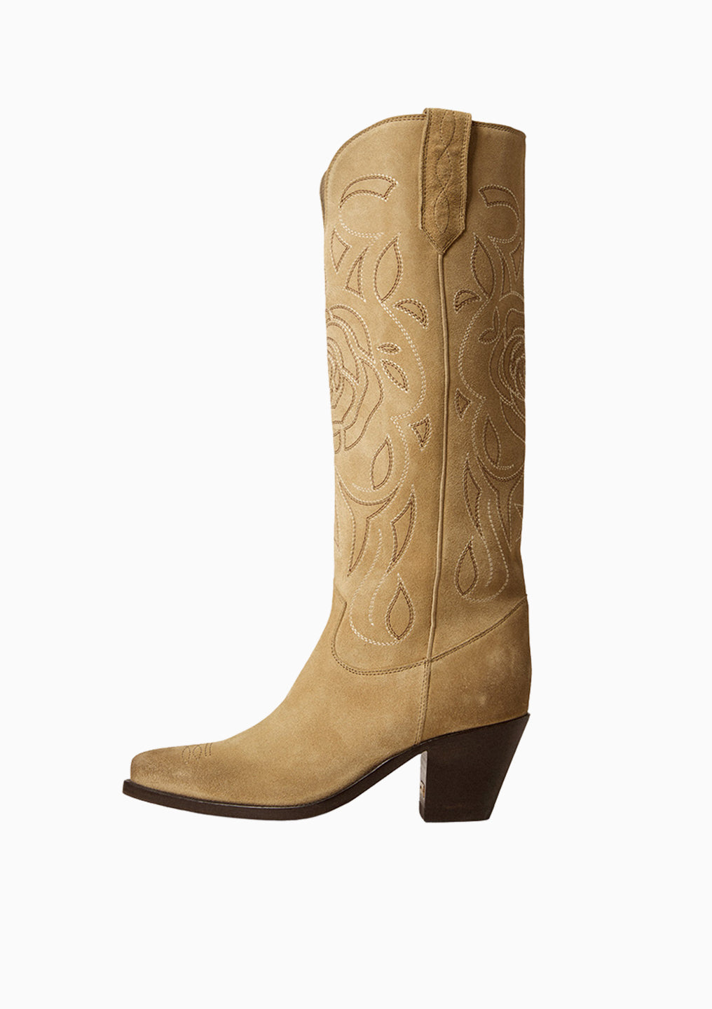 '70 Wish Star Rose Embroidery Suede Boot | Sand