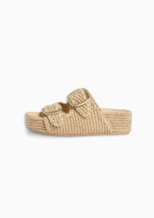 Straw Footbed Sandal | Natural